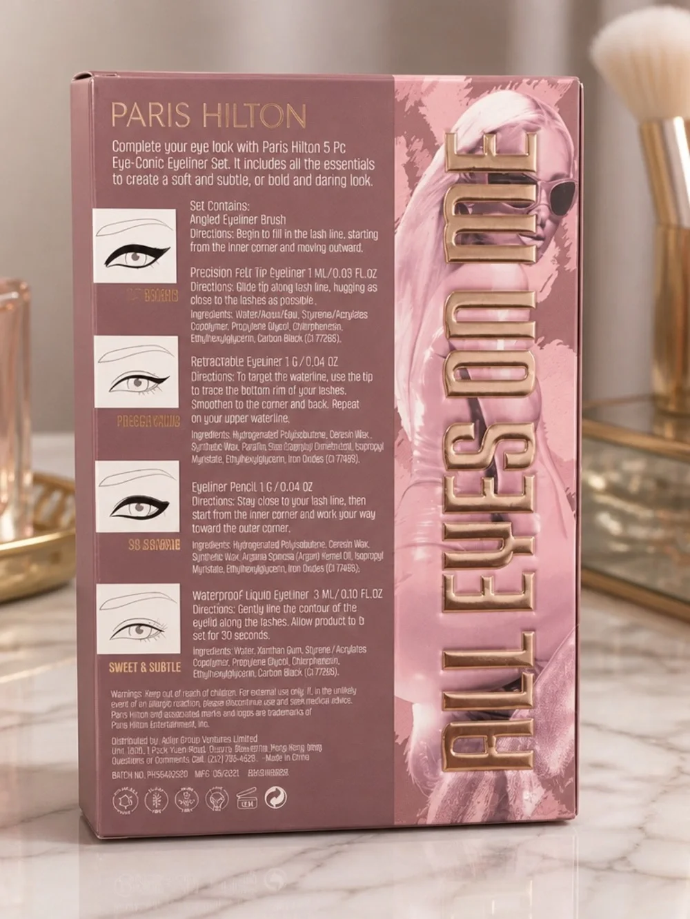 Paris Hilton Eye-Centric 5-Piece Eyeliner Set New